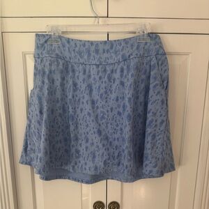 ADIDAS Blue Leopard Print Golf Skirt and Matching Shirt
